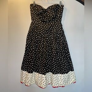Vintage 1980s Morton Myles for the Warrens Polka Dot strapless dress Small